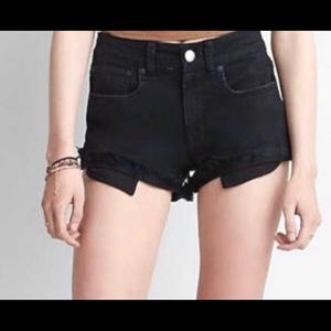 american eagle black hi-rise festival shorts